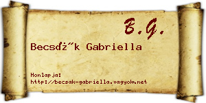 Becsák Gabriella névjegykártya